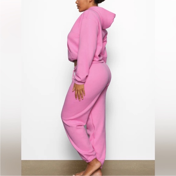 💖SKIMS COTTON FLEECE JOGGERS SWEATPANTS IN BUBBLEGUM XL NEW WITH TAGS - Picture 4 of 14